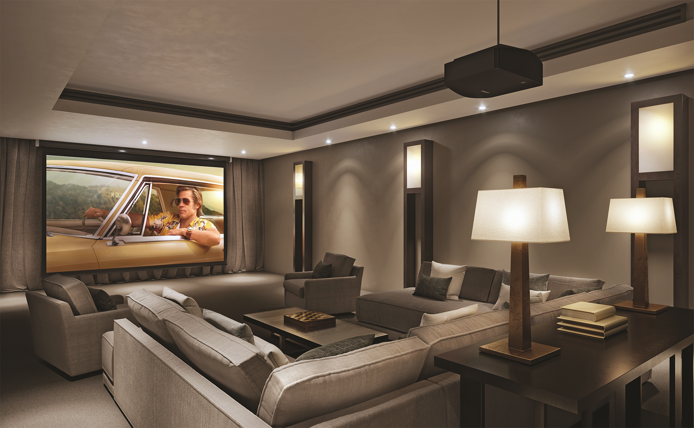 Sony home theater system with projector and led lighting. immersive spaces to watch  movies, sports, concerts & more